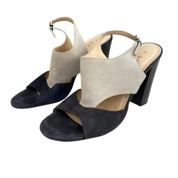 M. Gemi Suede Slingback Open Toe Heels - Picture 1 of 7